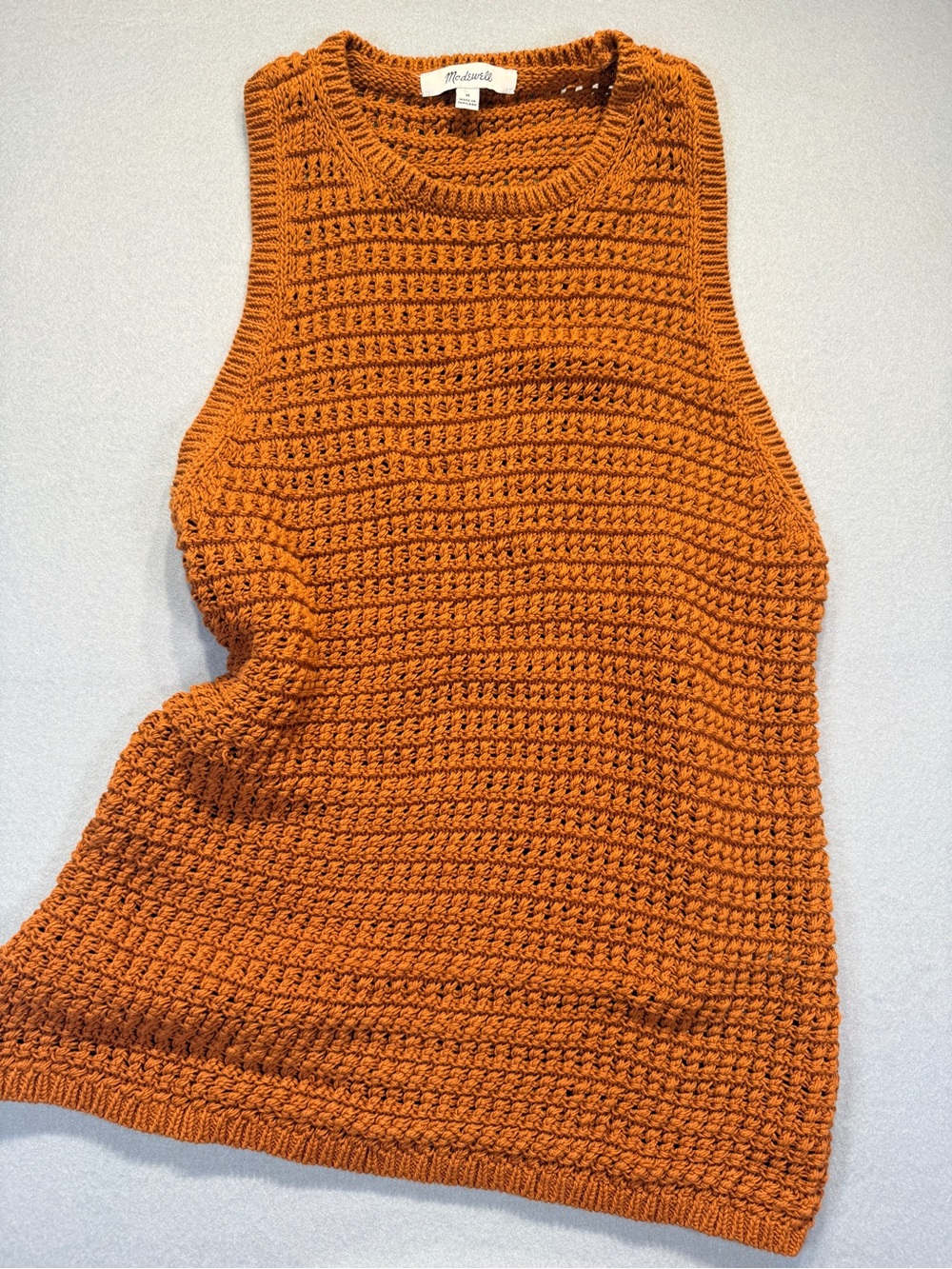 Madewell Rust Orange Crochet Tank Sweater M #0184G